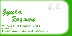 gyula rozman business card